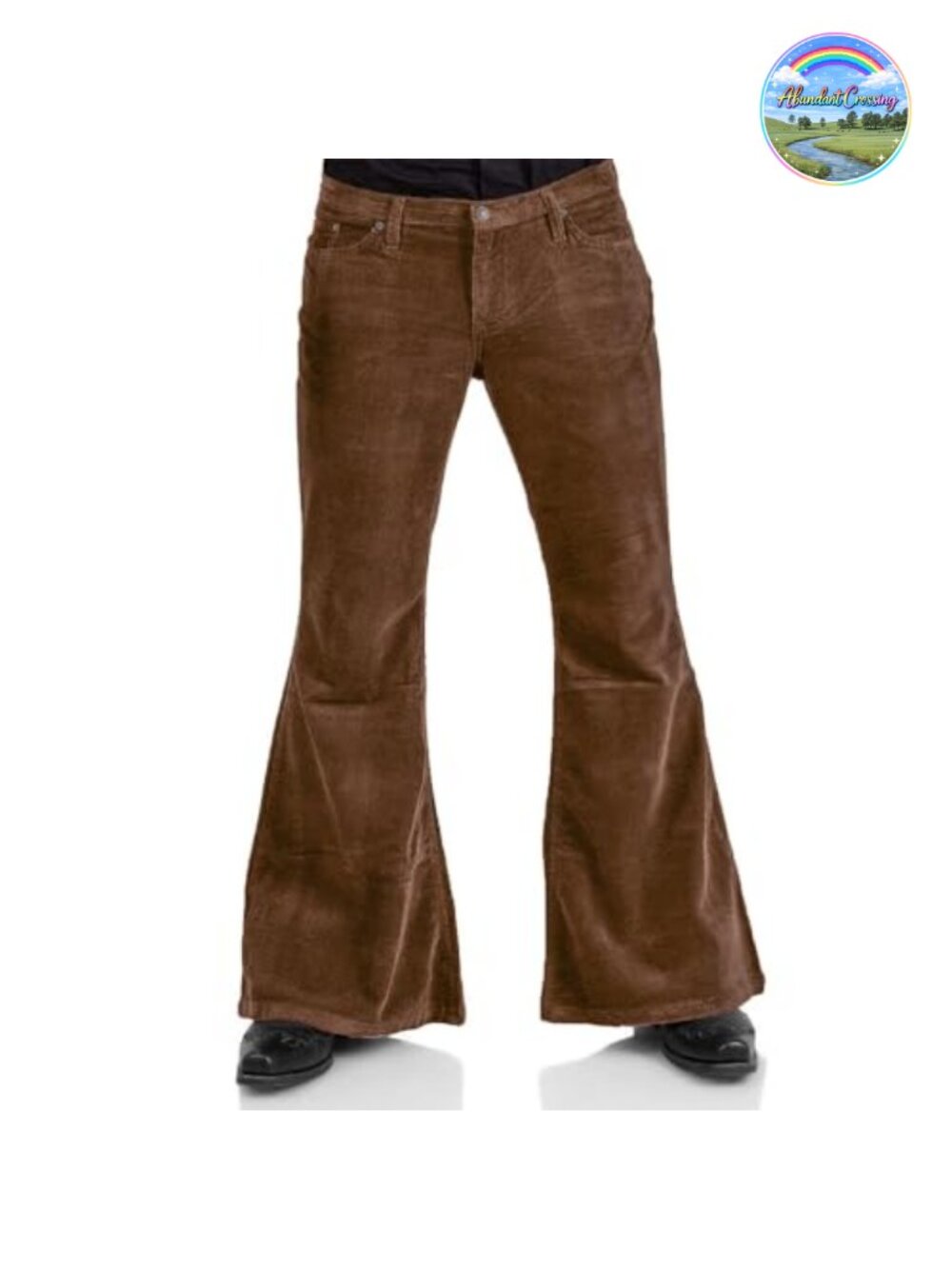 Men's Stretchy Corduroy Bell Bottom Pants 70s Disco Flared Vintage